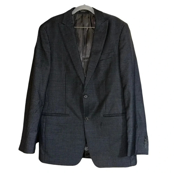 John Varvatos Gray Striped Wool Blazer Suit Jacket Size 40L - Picture 1 of 10